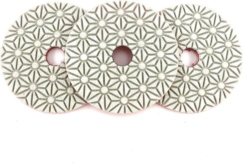 Z-LION 4" Inch Wet 3 Step Diamond Polishing Pad Abrasive Disc for Granit Marble Concrete Flexible Grinding in Kuwait