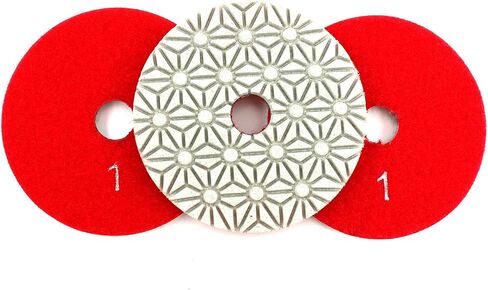 Z-LION 4" Inch Wet 3 Step Diamond Polishing Pad Abrasive Disc for Granit Marble Concrete Flexible Grinding in Kuwait