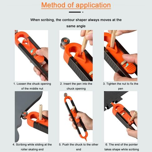 Smgda Precise Contour Scribe Tool with Adjustable Lock for Pencil, Profile Contour Gauge for Woodworking Edge Corner Measuring Profile Duplicator, for Construction Carpenter Architects DIY Handymen in Saudi Arabia