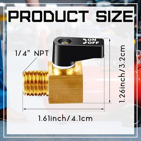 Tondiamo Air Compressor Valve, Mini Metal Ball Type Air Tank Drain Valve Brass, 1/4 Inch NPT Male x NPT Female for Air Compressor Part(2 Pieces) in Saudi Arabia