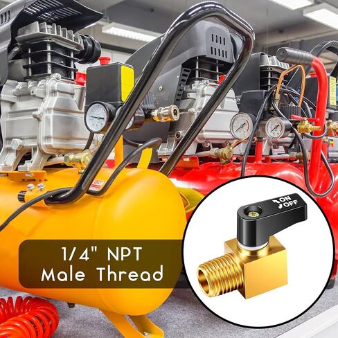 Tondiamo Air Compressor Valve, Mini Metal Ball Type Air Tank Drain Valve Brass, 1/4 Inch NPT Male x NPT Female for Air Compressor Part(2 Pieces) in Saudi Arabia