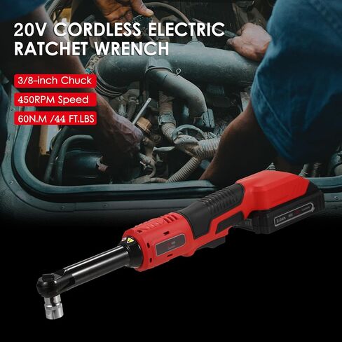 مجموعة مفاتيح ربط سقاطة كهربائية لاسلكية 3/8 بوصة من Lepmerk، مع عزم دوران أطول 4 بوصات، 20 فولت، 450 دورة في الدقيقة، 44.5 قدم رطل/60 نيوتن متر، طقم مفتاح ربط سقاطة كهربائي مع شاحن سريع لمدة ساعة واحدة و9 مقابس in Kuwait