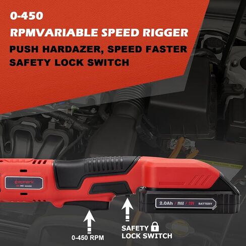 مجموعة مفاتيح ربط سقاطة كهربائية لاسلكية 3/8 بوصة من Lepmerk، مع عزم دوران أطول 4 بوصات، 20 فولت، 450 دورة في الدقيقة، 44.5 قدم رطل/60 نيوتن متر، طقم مفتاح ربط سقاطة كهربائي مع شاحن سريع لمدة ساعة واحدة و9 مقابس in Kuwait