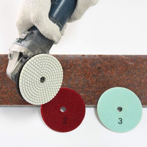 GoYonder 4 Inch Wet or Dry Diamond Polishing Pads Set of 3pcs, Stone Granite Polish Pad Kit 50-6000 Grit Polishing Pad for Grinder, Polisher, Drill, 105mm Marble Polishing Pad in 3 Steps in Saudi Arabia