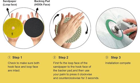 GoYonder 4 Inch Wet or Dry Diamond Polishing Pads Set of 3pcs, Stone Granite Polish Pad Kit 50-6000 Grit Polishing Pad for Grinder, Polisher, Drill, 105mm Marble Polishing Pad in 3 Steps in Saudi Arabia