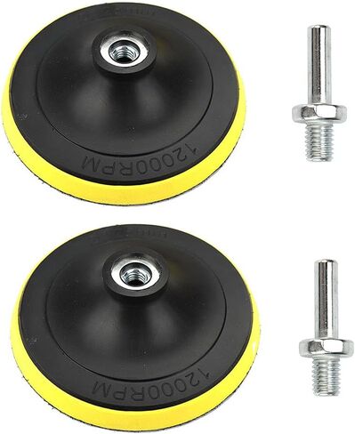 SI FANG 2 Pack 3 Inch Hook and Loop Sanding Pads with M10 Thread Hex Drill Adapter, Sanding Discs Backing Pad Rubber Backing Plates for Angle Grinder, Drill Buffer Polisher Attachment (12000RPM) in Saudi Arabia