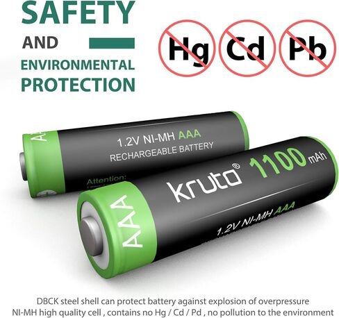Kruta Solar Lights Batteries AAA 1100mah High Capacity 1.2V Ni-MH Rechargeable AAA Solar Battery for Outdoor Solar Lights, Battery String Lights, TV Remotes (Pack 8)… in Kuwait