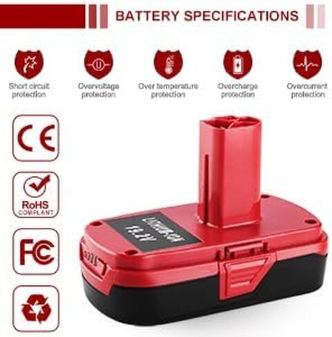 Powilling 2pack 4.0ah بطارية بديلة للحرفي 19.2 فولت بطارية حرفي بطارية ليثيوم حرفي C3 XCP 130279005 1323903 130211004 11045 مع استبدال شاحن بطارية حرفي in Kuwait