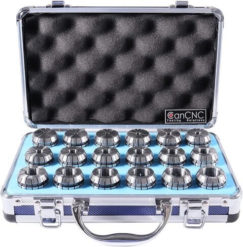 Accusize Industrial Tools 3 mm to 20 mm by 1 mm Er-32 Collet Set, 18 Pcs/Set in Fitted Strong Aluminium Box, 3350-0585 in Saudi Arabia