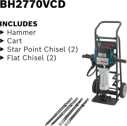 BOSCH BH2770VCD 120-Volt 1-1/8 Hex Breaker Hammer Brute Turbo Deluxe Kit with Deluxe Cart in Saudi Arabia