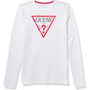 تي شيرت GUESS للأولاد من القطن العضوي الكبير بأكمام طويلة وشعار كلاسيكي in Kuwait