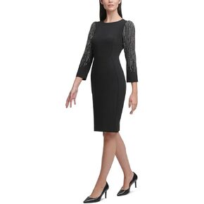 Calvin Klein Women's Embellished Sleeved Sheath with Puff Shoulder in Saudi Arabia