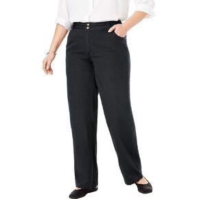 Woman Within Women's Plus Size Tall Wide Leg Cotton Jean in Kuwait