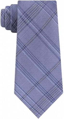 Calvin Klein Mens Silk Plaid Neck Tie Blue O/S in Saudi Arabia