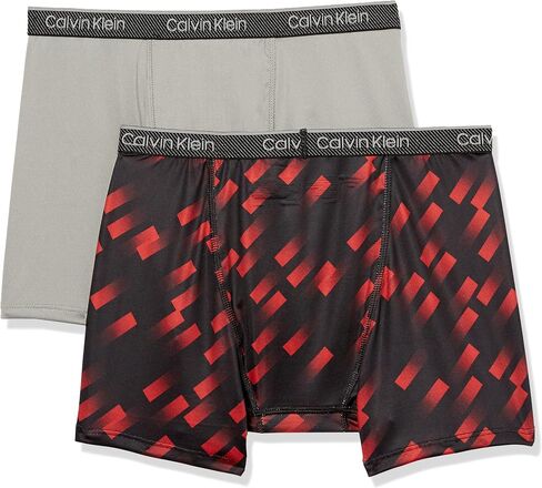 Calvin Klein CK Boys Boxer Briefs, Black DIGI/Neutral Gray, Medium in Saudi Arabia