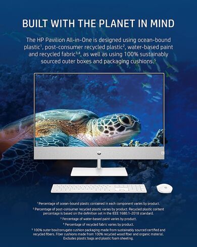 HP Pavilion 27" All-in-One Desktop, AMD Ryzen 7 5700U, 16 GB RAM, 256 GB SSD & 1 TB Hard Drive, Full HD Touchscreen, Windows 11 Home, 5 USB Ports, 5MP Pop-up Camera, Keyboard & Mouse (27-ca0070, 2021) in Saudi Arabia