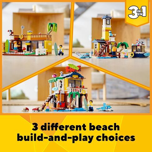 LEGO Creator 3in1 Surfer Beach House 31118 Building Toy Set for Kids, Boys, and Girls Ages 8+ (564 Pieces) in Saudi Arabia