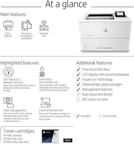 HP LaserJet Enterprise M507n Monochrome Printer with built-in Ethernet (1PV86A) in Saudi Arabia