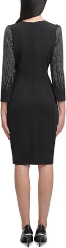 Calvin Klein Women's Embellished Sleeved Sheath with Puff Shoulder in Saudi Arabia
