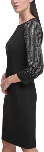 Calvin Klein Women's Embellished Sleeved Sheath with Puff Shoulder in Saudi Arabia