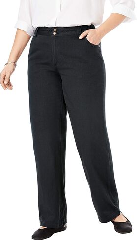 Woman Within Women's Plus Size Tall Wide Leg Cotton Jean in Saudi Arabia