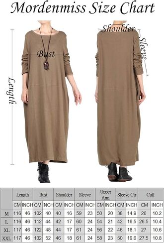 Mordenmiss Women's Knit Sweater Dress Long Sleeve Baggy Shift Pullovers in Kuwait