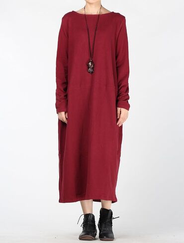 Mordenmiss Women's Knit Sweater Dress Long Sleeve Baggy Shift Pullovers in Kuwait
