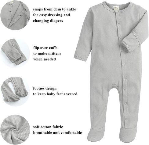 Kids Tales Baby Girls Long Sleeve Footies Zipper Romper Flower Pajama Infant Bosyduit Jumpsuit in Saudi Arabia