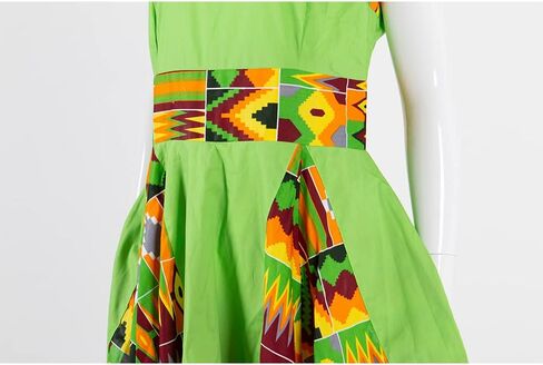 African Dresses for Women Party Dress Sleeveless Maxi Dress Plus Size with Head Scarf in Kuwait