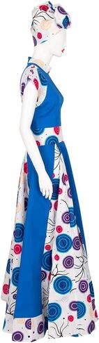 African Dresses for Women Party Dress Sleeveless Maxi Dress Plus Size with Head Scarf in Kuwait