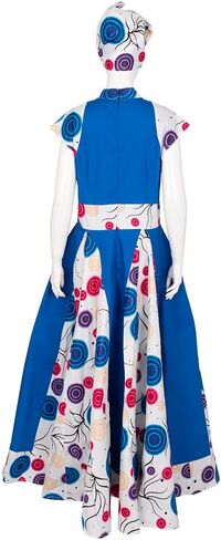 African Dresses for Women Party Dress Sleeveless Maxi Dress Plus Size with Head Scarf in Kuwait