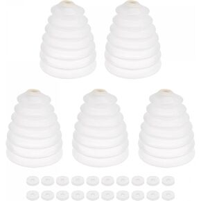 uxcell 5 Pcs Rubber Drill Dust Cover Collector, for Electric Hammer Impact Drill Ash Bowl, Device Tool Accessories, White