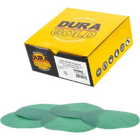 Dura-Gold Premium 5" Green Film Sanding Discs - 600 Grit (Box of 50) - Hook & Loop Backing Sandpaper Discs for DA Sanders, Finishing Fine Cut Abrasive - Sand Automotive Car Paint, Woodworking Wood