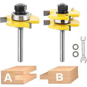 NC NC Tongue and Groove Router Bit Set,2PCS Wood Milling Cutter for Woodworking (14 inch Shank) in Kuwait