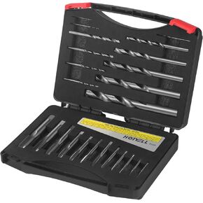 HOTYELL Drill and Tap Set, Metric HSS Taps M2 to M16 with Matching Jobber Length Drill Bits - 24 Pcs in Saudi Arabia
