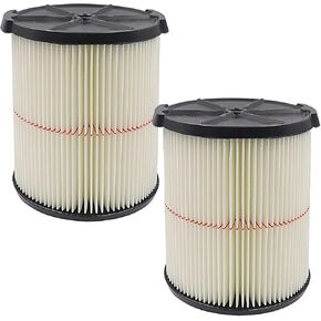 Replacement Filter for Craftsman CMXZVBE38754-2PCS Red Stripe General Purpose Vac Filter for 5 to 20 Gallon Shop Vacuum