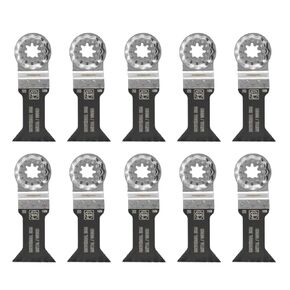 شفرة المنشار المتأرجحة ثنائية المعدن من Fein StarLock E-Cut - شكل متوسط ​​الخصر عرض 1-3/4 بوصة لملف الألومنيوم والخشب والجدران الجافة والبلاستيك - يناسب معظم الأدوات المتعددة - 10 عبوات - 63502223290 in Kuwait