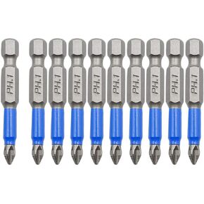 Biaungdo 10pcs Magnetic Long Hex Phillips Screw Head Electric Screwdriver Bits Set (PH2 x 127MM)