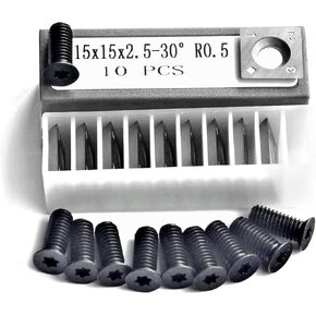 14mm Square Carbide Cutter Insert Wood Carbide Inserts Helical knives 14 x 14 x 2mm with Screws for Spiral and Helical Head Planer Wood Lathe Knives and DIY Woodworking Tool 10 pcs