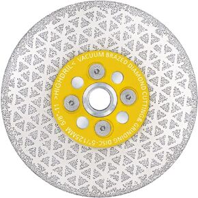 HIGHDRIL Diamond Porcelain Blade for Cutting and Grinding,Diameter 4.5" Multipurpose Cup Wheel Beveling Shaping Diamond Disc for Angle Grinder with 5/8-11 Thread