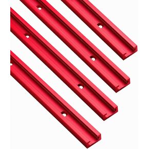 ZokMok Woodworking T Tracks 48'' with Screws: 4 PCS Predrilled Universal Aluminum T Track for Cross Cut Sled, Router Fence Sled - Woodwork Accessories for Light-duty Woodworking Workshop Jigs DIY