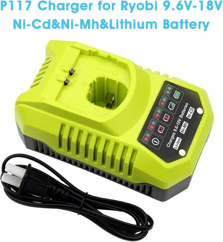 شاحن P117 متوافق مع بطارية Ryobi 18V 14.4V 12V 9.6V ليثيوم Ni-Cd&Ni-Mh P100 P102 P103 P104 P105 P107 P108 P109 P119 P122 in Saudi Arabia