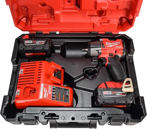 Milwaukee M18 18V Fuel 3/8" Mid-Torque Impact Wrench Kit Cordless Lithium-Ion Brushless 2960-22 with (2) 5Ah XC Batteries, Charger & Carrying Tool Case in Saudi Arabia