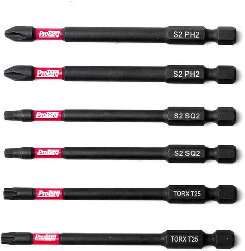مجموعة لقم تأثير طويلة من Protorq، T15-T40 TORX، طول 6 بوصة، 6 قطع، قوة صناعية، ساق سداسية 1/4 بوصة in Kuwait