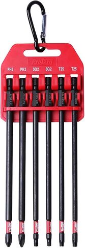 مجموعة لقم تأثير طويلة من Protorq، T15-T40 TORX، طول 6 بوصة، 6 قطع، قوة صناعية، ساق سداسية 1/4 بوصة in Kuwait