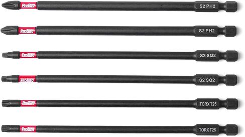 مجموعة لقم تأثير طويلة من Protorq، T15-T40 TORX، طول 6 بوصة، 6 قطع، قوة صناعية، ساق سداسية 1/4 بوصة in Kuwait