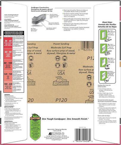 Gator 9" x 11" Multi-Surface Sanding Sheets, 220 Grit, 25 Pack in Saudi Arabia
