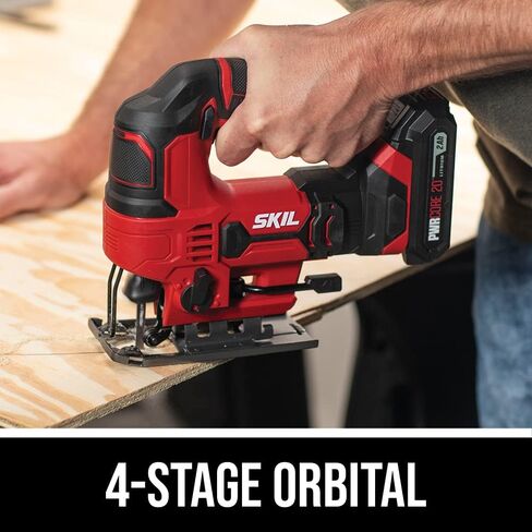 SKIL PWR CORE 20V 7/8 Inch Stroke Length Jigsaw Includes 2.0Ah PWR CORE 20 Lithium Battery and Charger - JS820302 in Saudi Arabia