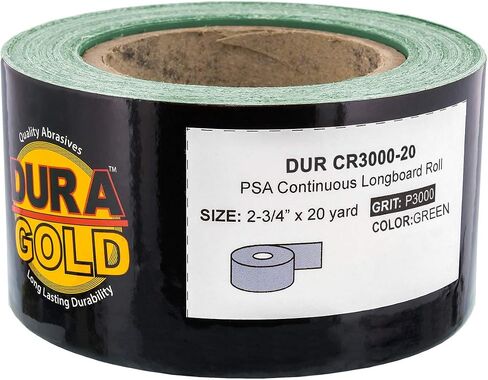 ورق صنفرة Dura-Gold Premium 1500 حبيبة خضراء PSA Longboard بطول 20 ياردة، لفة متواصلة بطول 2-3/4 بوصة - ورق صنفرة ذاتي اللصق للسيارات وأعمال النجارة وآلات صنفرة ملفات الهواء وكتل الصنفرة اليدوية in Saudi Arabia