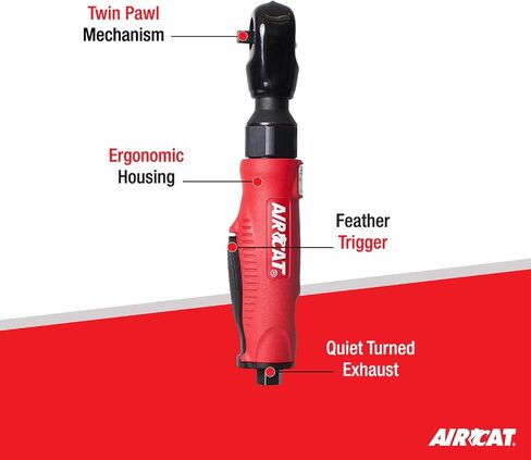 AIRCAT Pneumatic Tools 802: Composite Twin Pawl Ratchet Wrench 70 ft-lbs - 3/8-Inch in Saudi Arabia